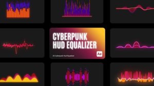 Videohive Cyberpunk HUD Equalizer for After Effects Elements template preview