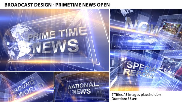 Videohive Broadcast Design - Primetime News Open Openers template preview