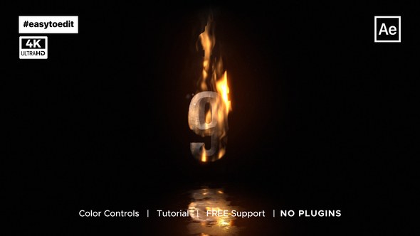 Videohive Fire Countdown 48007834 Elements template preview