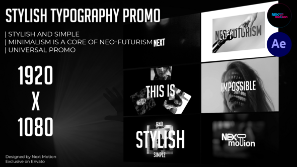 Videohive Stylish Typography Promo Openers template preview