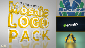 Videohive Pixel Mosaic Logo Intro Pack Logo Stings template preview