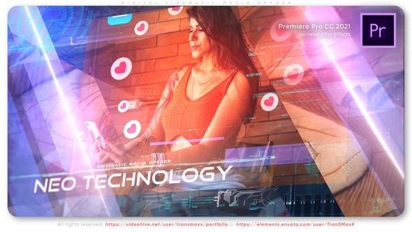 Digital Cinematic Media Opener Premiere Pro template preview