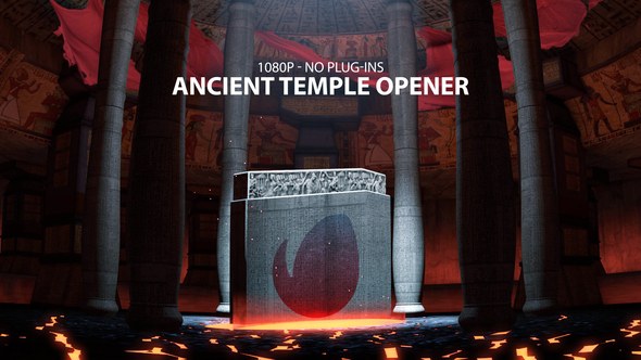 Ancient Fiery Temple Opener Video Displays template preview