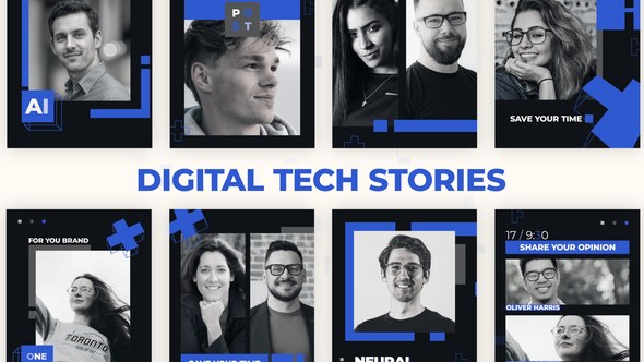 Videohive Digital Tech Stories Openers template preview