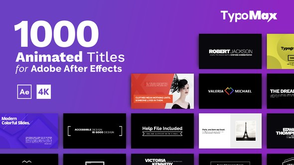 Videohive TypoMax - 1000 Animated Titles for After Effects Titles template preview