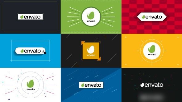 Videohive 9 Flat Logo Openers Logo Stings template preview