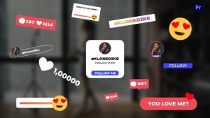 Instagram Social Elements PP Premiere Pro template preview