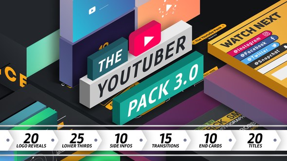 The YouTuber Pack 3.0 Video Displays template preview