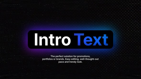 Videohive Intro Text | After Effects 60439748 Titles template preview