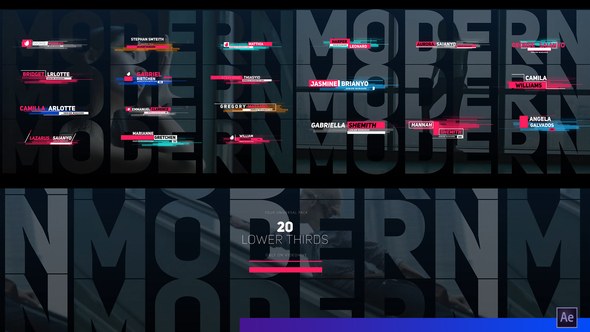 Videohive Colored Stripes Lower Thirds Elements template preview