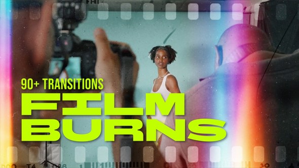Videohive 90 Transitions Film Burns Light Leaks Broadcast-packages template preview