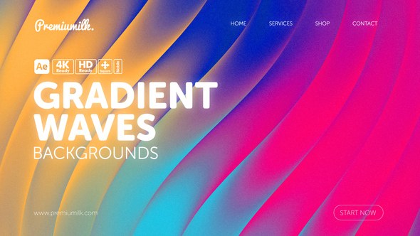 Videohive Gradient Waves Backgrounds Elements template preview