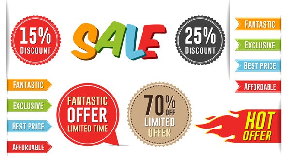 Videohive Sales Promo Tags Elements template preview