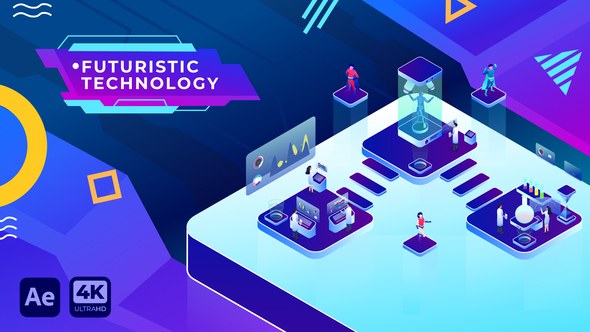 Videohive Futuristic Technology Isometric| After Effects Elements template preview