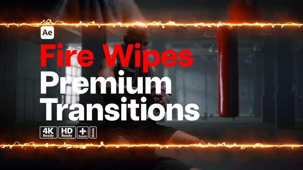 Videohive Premium Transitions Fire Wipes Elements template preview