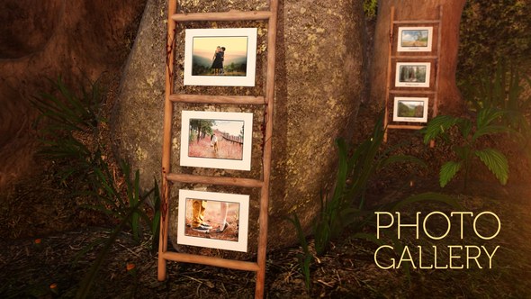 Videohive Photo gallery in an enchanted forest Video Displays template preview