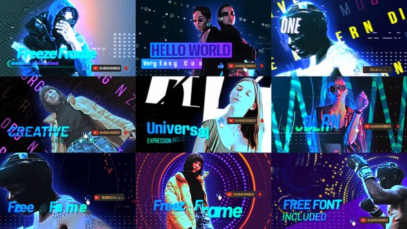 Trendy Freeze Frame 02 Premiere Pro template preview