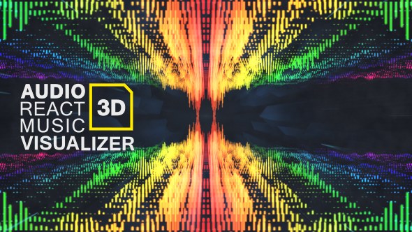 Audio React Music Visualizer 3D Video Displays template preview