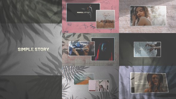 Videohive Simple Story/ Minimal Slides/ Clean Slideshow/ Travel Cinematic Opener/ Lovely Slideshow/ Art Shadow Video Displays template preview