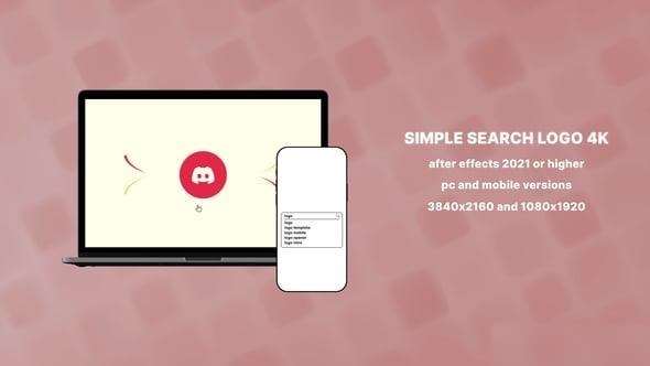 Videohive After Effects Simple Search Logo 4K for PC and Mobile Logo Stings template preview