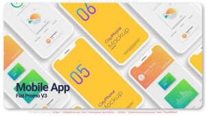 Videohive Mobile App. Flat Promo V3 Product Promo template preview