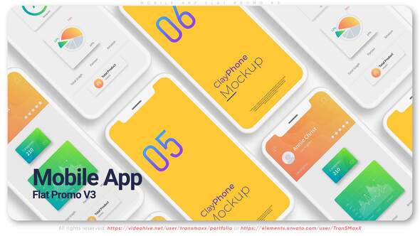 Videohive Mobile App. Flat Promo V3 Product Promo template preview
