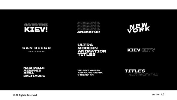 Videohive Typography Titles | AE 53475589 Titles template preview