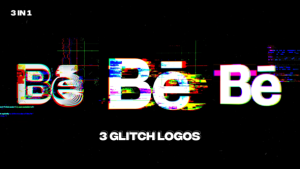 Videohive Glitch Logos | 3 in 1 Logo Stings template preview
