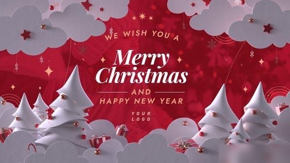 Videohive Christmas Greeting Paper Cutout Openers template preview
