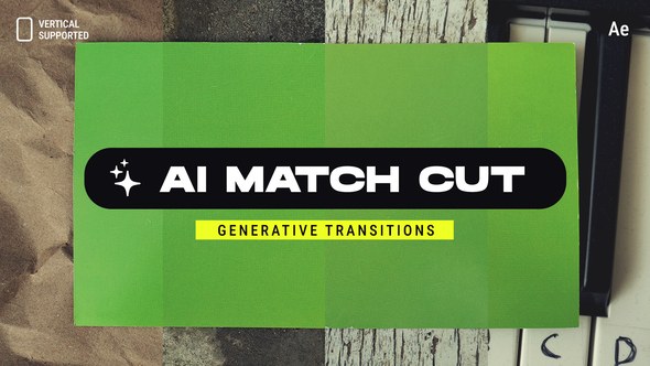Videohive AI Generative Photo Match Cut Transitions | Vertical | After Effects Elements template preview