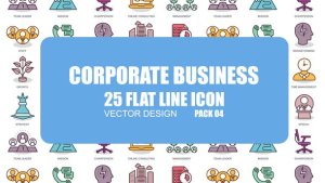 Corporate Business - Flat Animation Icons Video Displays template preview