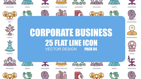 Corporate Business - Flat Animation Icons Video Displays template preview