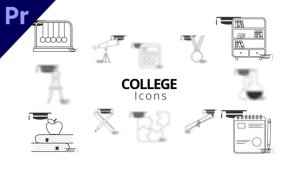 College Icons Premiere Pro template preview