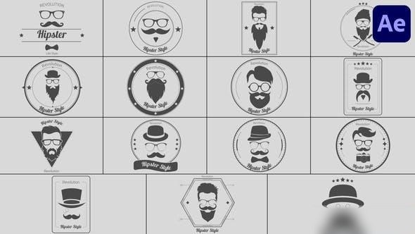 Videohive Barbershop Badge Titles for After Effects Titles template preview