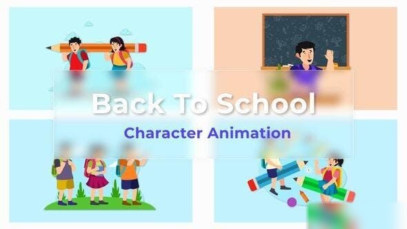Videohive Back To School Animated Scene Pack