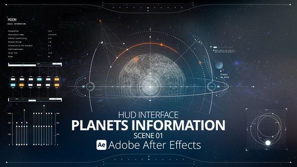 Videohive HUD Interface Planets Information 01 Ae Infographics template preview