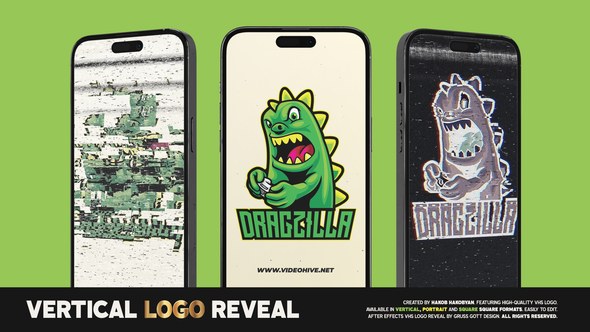 Videohive Vertical VHS Logo Reveal Logo Stings template preview