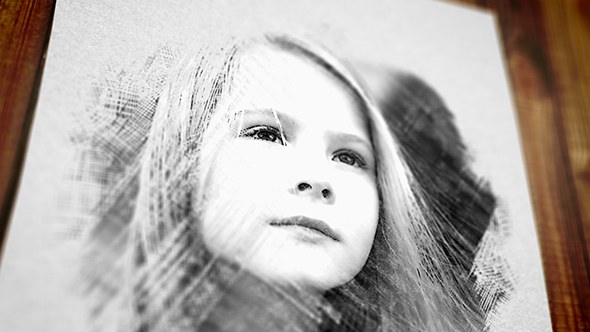 Videohive Pencil Drawing Video Displays template preview