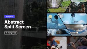 Videohive Abstract Split Screen - 4 Frames Video Displays template preview