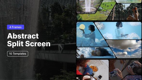 Videohive Abstract Split Screen - 4 Frames Video Displays template preview