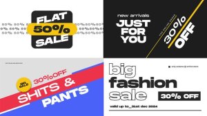 Videohive Fashion Sale Typography Titles template preview