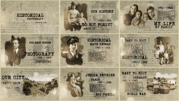 Videohive Historical Photography Video Displays template preview