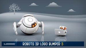 Robots 3D Logo Bumper III Video Displays template preview