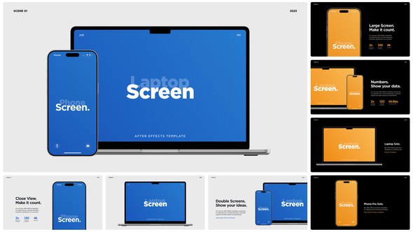 Videohive Laptop Air and Phone Pro Mockup Pack Product Promo template preview