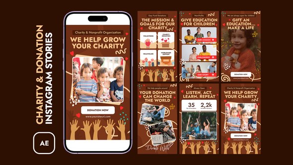 Videohive Charity and Donation Instagram Stories Product Promo template preview
