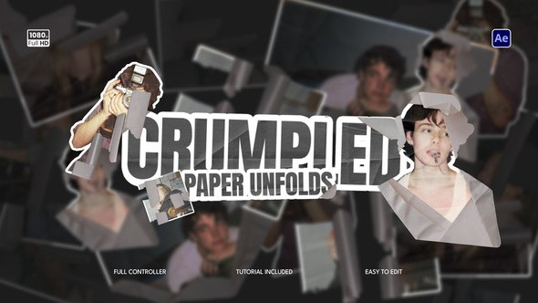 Videohive Crumpled Paper Unfold 60555631 Openers template preview