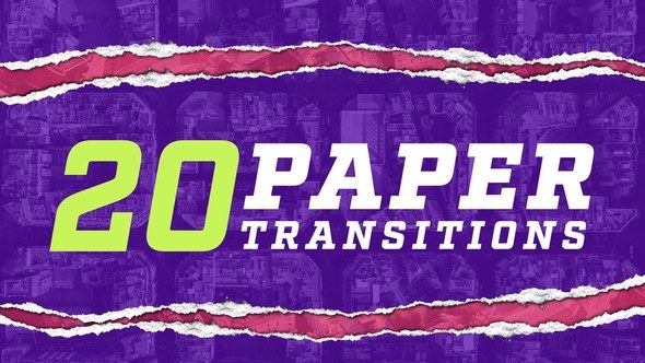 Videohive Torn Paper Transitions Elements template preview