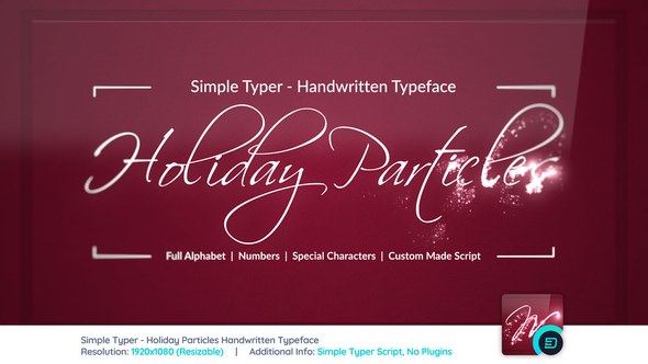 Simple Typer - Holiday Particles Handwritten Typeface Video Displays template preview