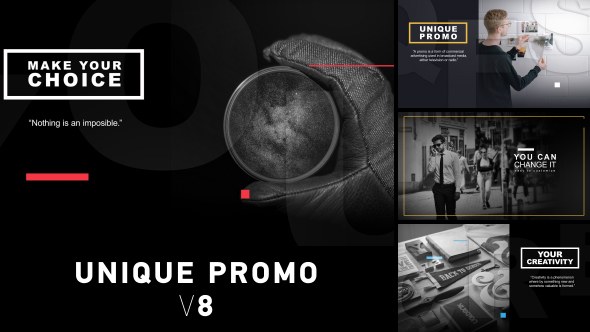 Unique Promo v8 | Corporate Presentation Video Displays template preview