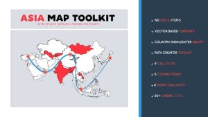 Videohive Asia Map Toolkit Infographics template preview
